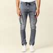 Jeans battle à coulisse denim gris homme