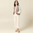 Chemise manches longues brodée creme femme