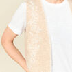 Gilet sans manches col v brod&eacute; creme femme