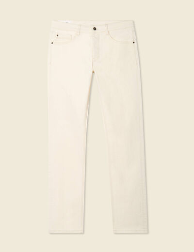 Jeans straight 5 poches ecru homme