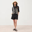 Cardigan sans manches avec broderies noir femme