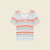 Pull manches courtes violet clair femme