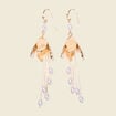 Boucles d'oreilles pendantes ecru femme