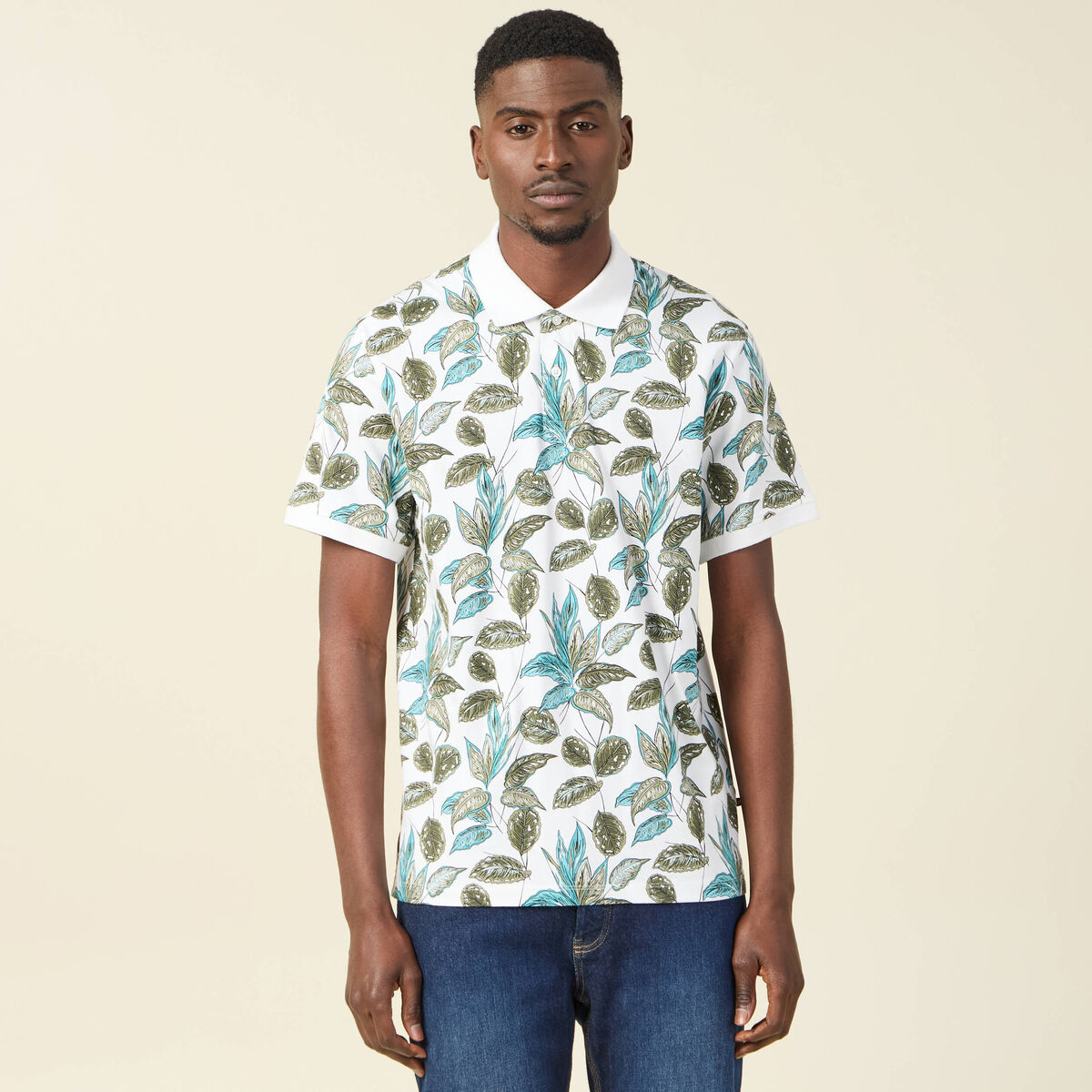 Polo éco-responsable blanc homme