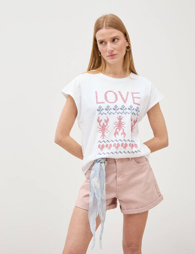 T-shirt en coton blanc femme