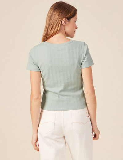 T-shirt manches courtes vert pastel femme