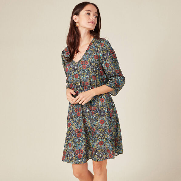 robe trapeze manches 34 noir femme Robe trapèze manches 3/4 noir femme