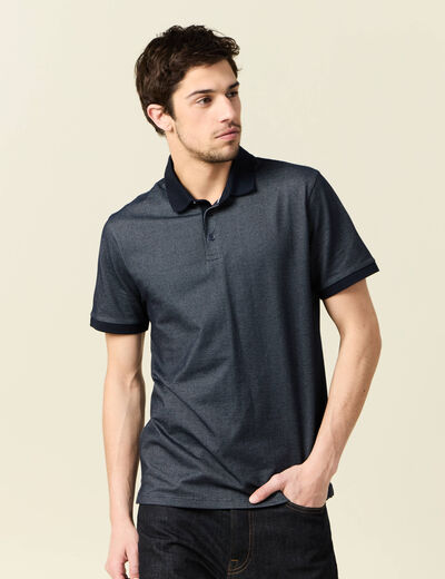 Polo manches courtes bleu marine homme