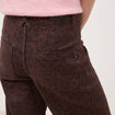 Jeans large cropped taille haute marron chocolat femme