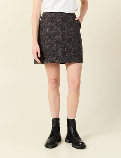 Jupe droite multicolore femme