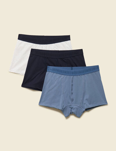 Lot de 3 boxers bleu fonc&eacute; homme