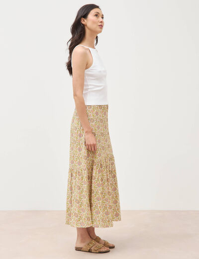 Jupe fluide vert femme