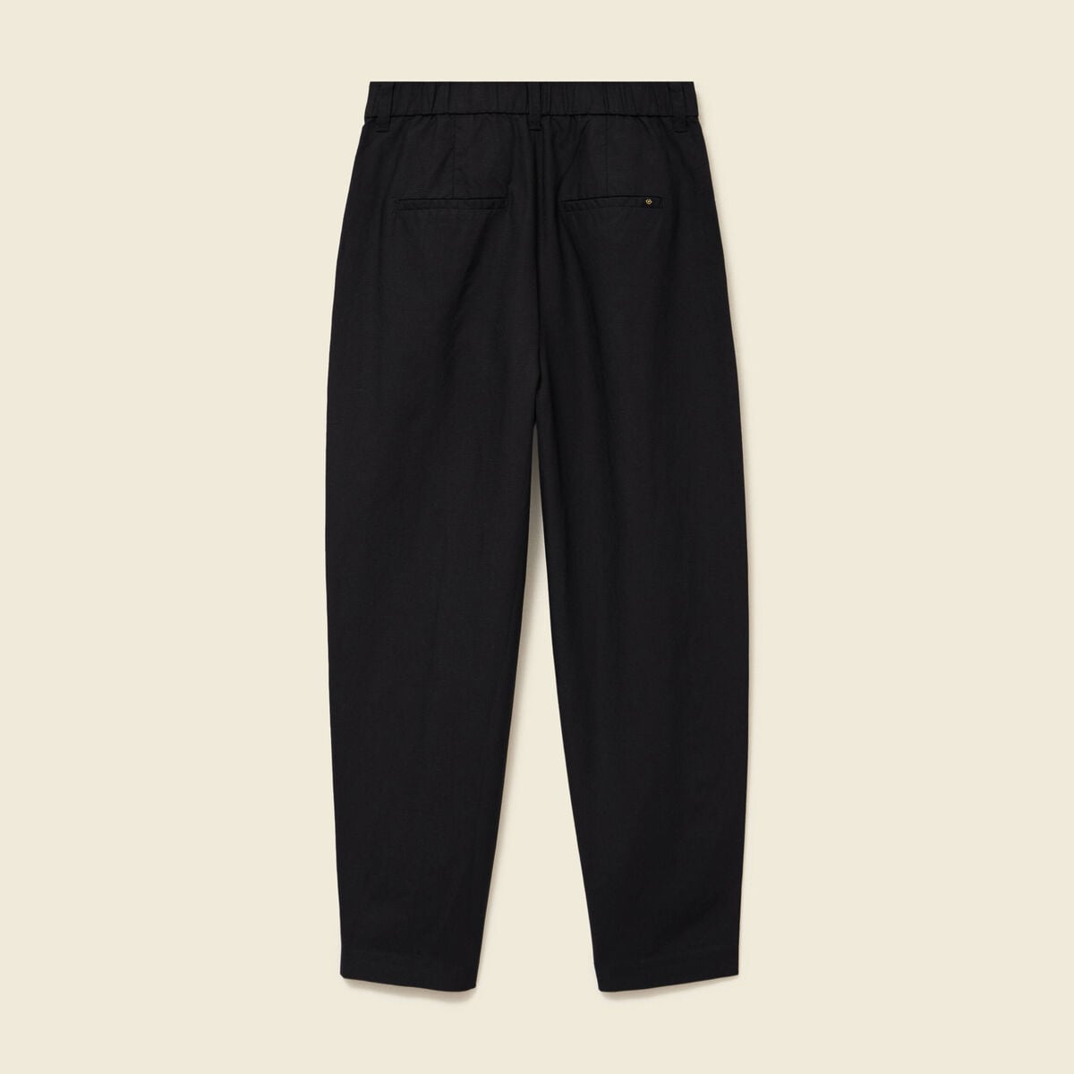 Pantalon barrel coupe loose taille haute noir femme