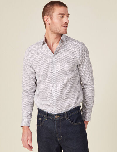 Chemise en coton manches longues blanc homme
