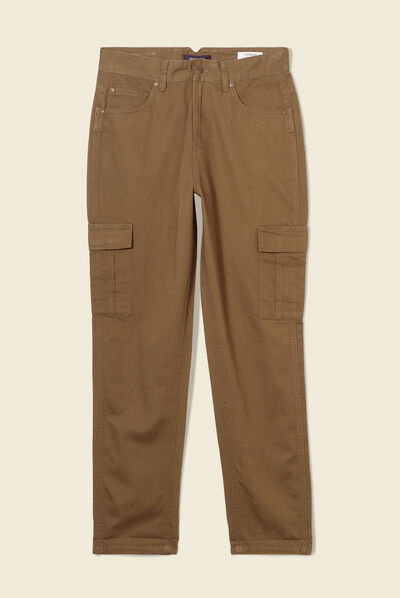 Pantalon cargo vert kaki femme