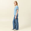 Chemise manches courtes bleu clair femme