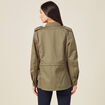 Veste droite poches àrabat vert kaki femme