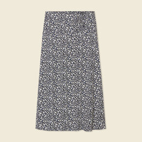 Jupe longue portefeuille bleu femme