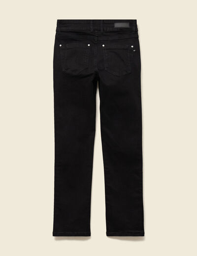Jeans regular 7/8&egrave;me taille standard denim noir femme