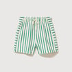 Short taille haute en maille ray&eacute;e vert femme