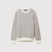 Pull droit col rond manches longues ecru homme