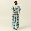 Robe col V manches courtes blanc femme