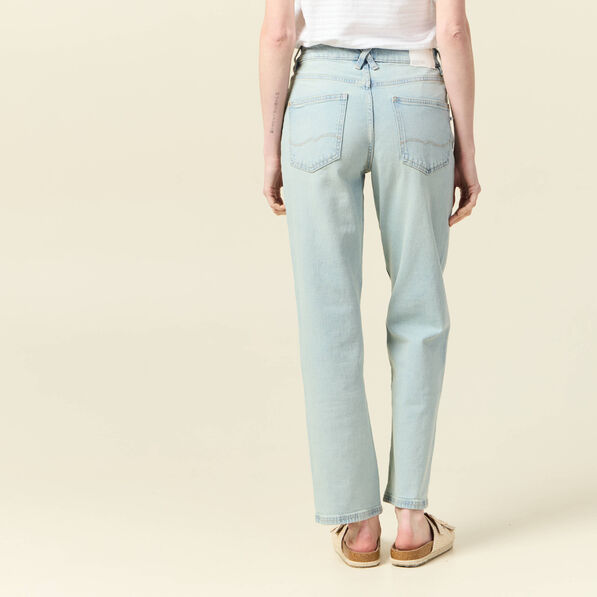 Jeans droit 7/8ème denim baby bleu femme