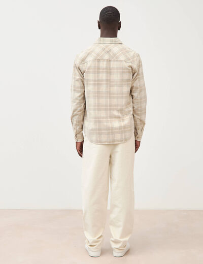 Chemise col classique manches longues sable homme