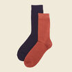 Lot 2 paires chaussettes marron cognac homme