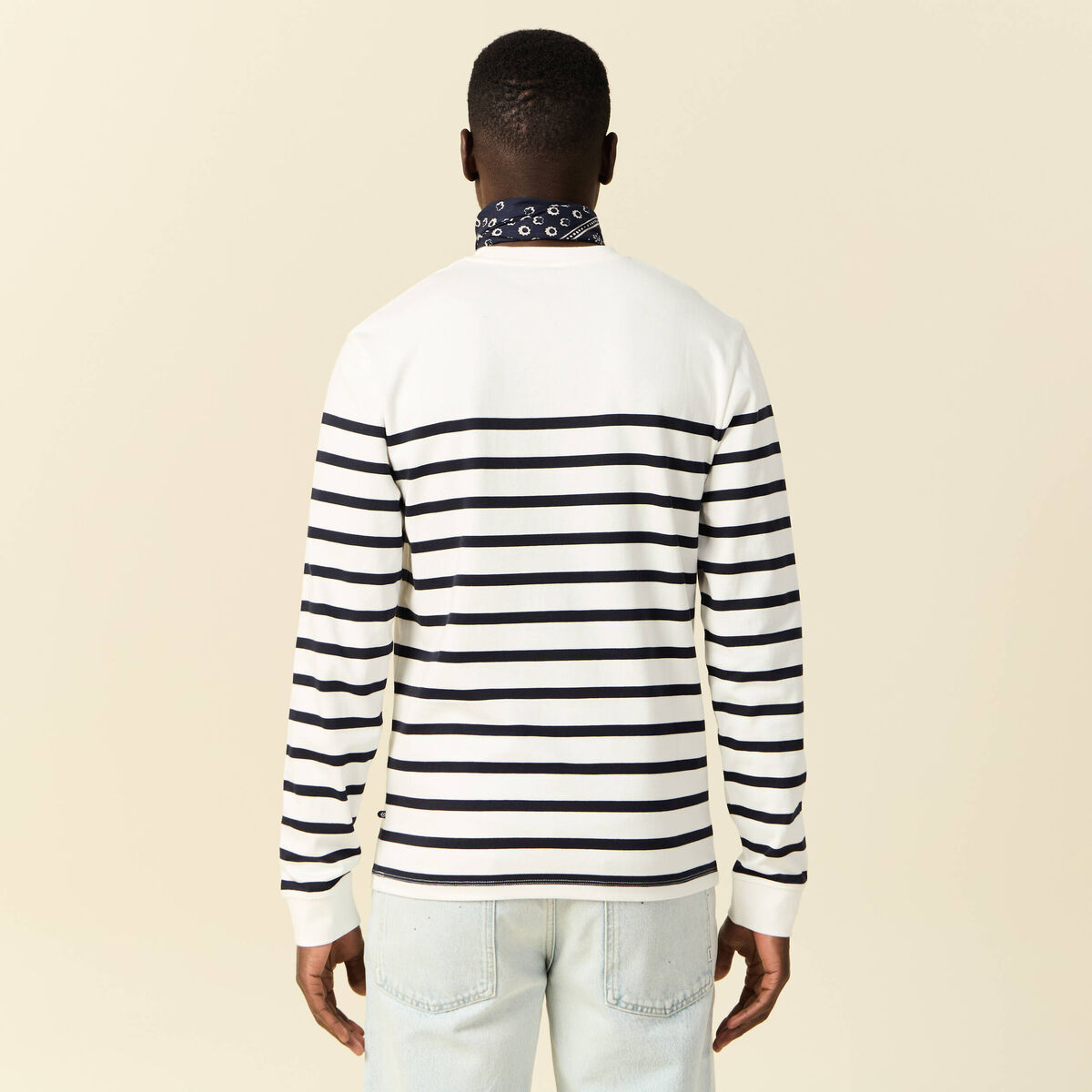 T-shirt manches longues ecru homme