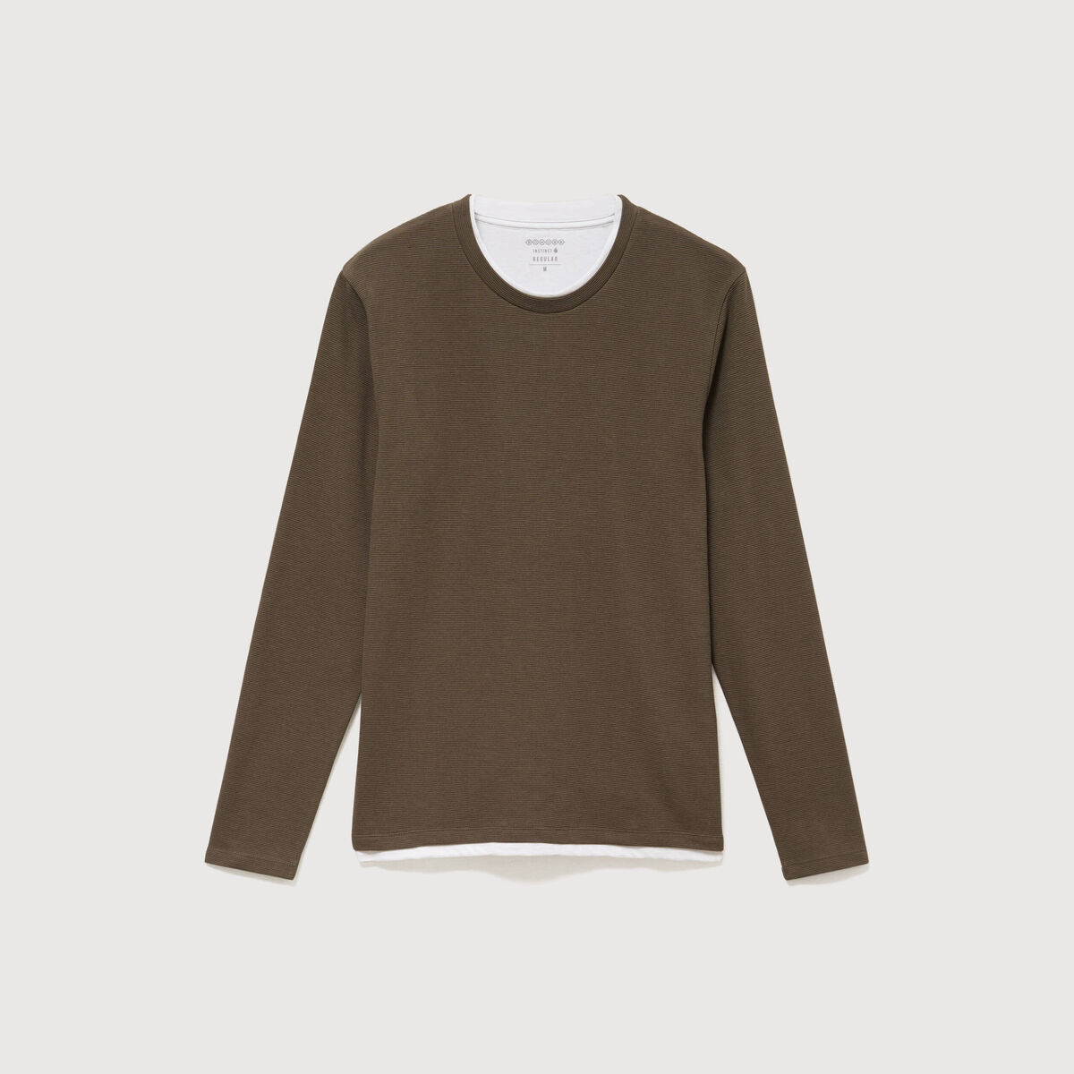T-shirt manches longues taupe homme