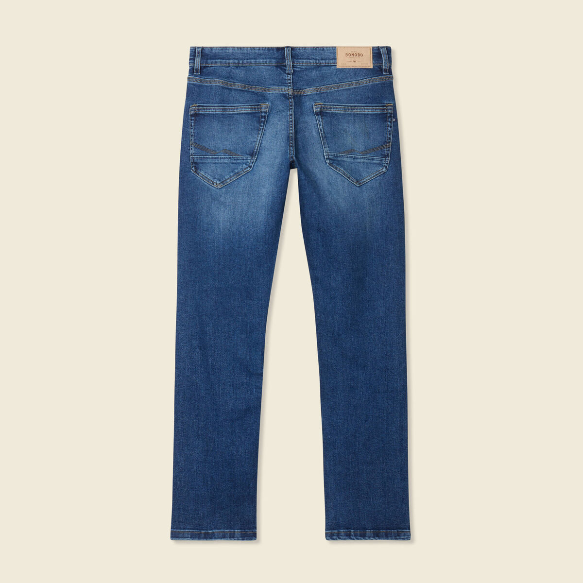Jeans straight éco-responsable denim stone homme