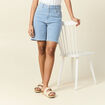 Bermuda droit en jean denim stone femme