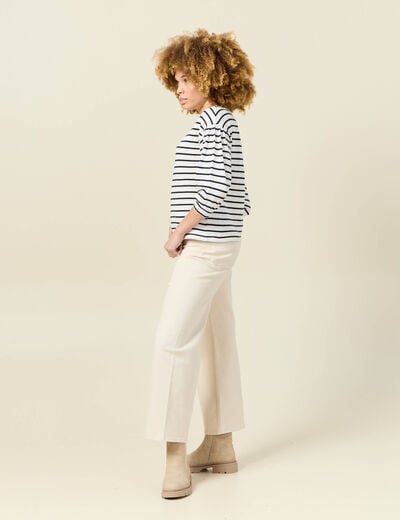 T-shirt manches 3/4 bleu femme
