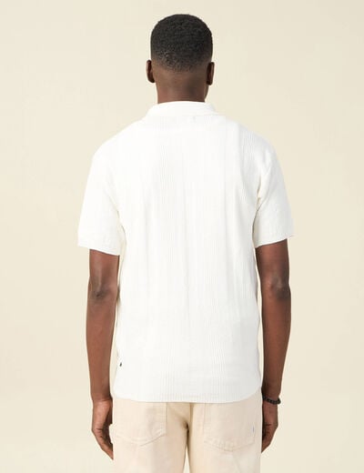 Chemise manches courtes tricot ecru homme