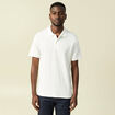 Polo col polo manches courtes en coton ecru homme