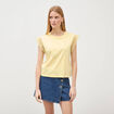 T-shirt manches courtes jaune pastel femme