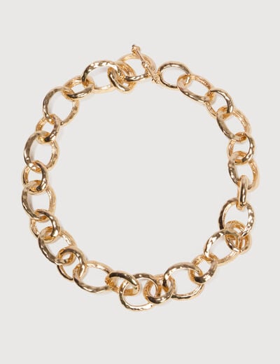 Collier avec cha&icirc;ne couleur or femme
