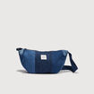 Sac bandouli&egrave;re en coton effet jeans denim brut femme