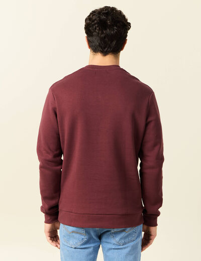 Sweat manches longues rouge foncé homme