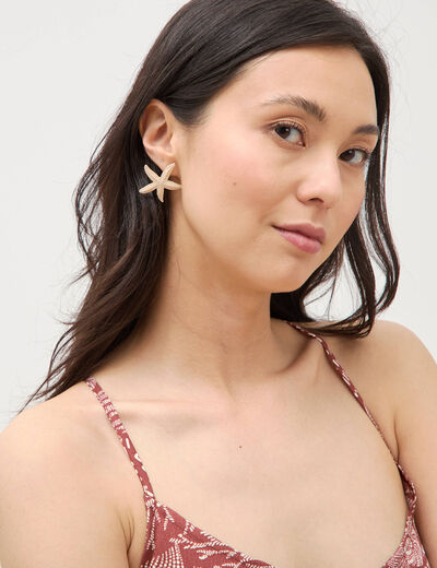Boucles d'oreilles blanc femme