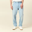 Chino droit longueur 32 coton denim bleach homme