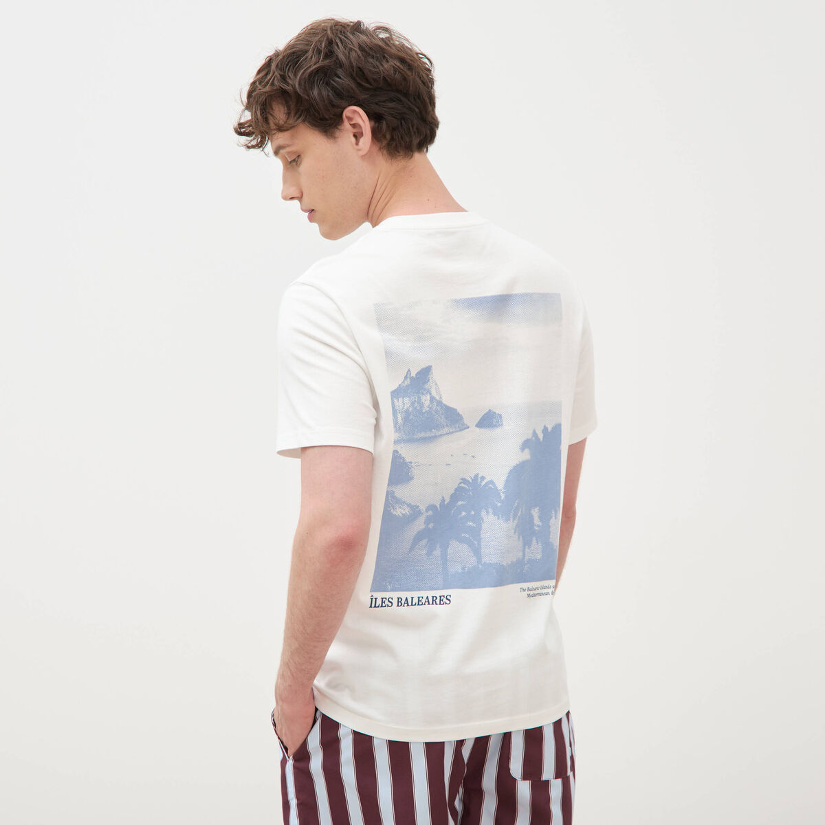 T-shirt en coton ecru homme