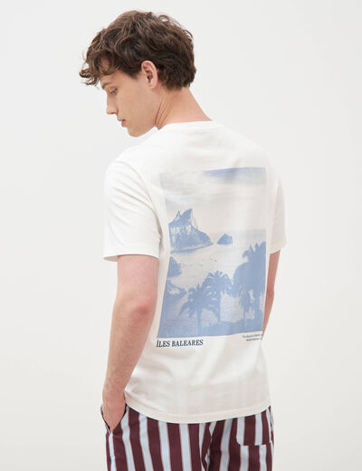 T-shirt en coton ecru homme