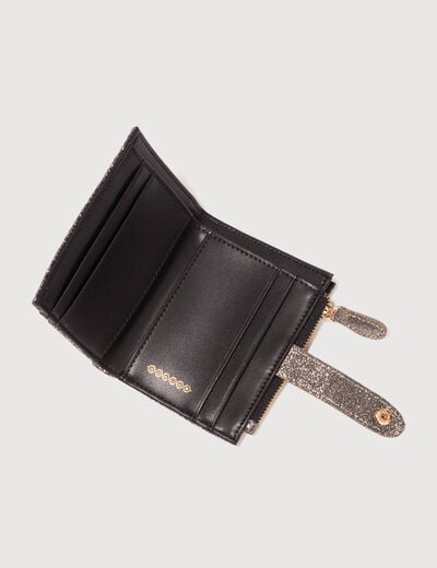 Porte-monnaie avec doublure gris fonc&eacute; femme