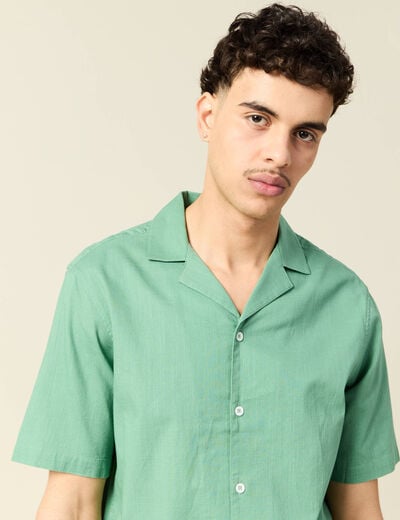 Chemise manches courtes vert homme