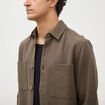 Surchemise manches longues taupe homme