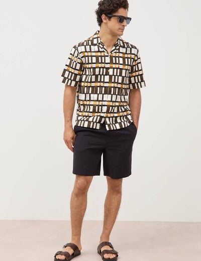Short en coton noir homme