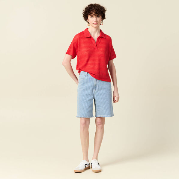 T-shirt manches courtes rouge femme