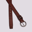 Ceinture en cuir marron foncé femme